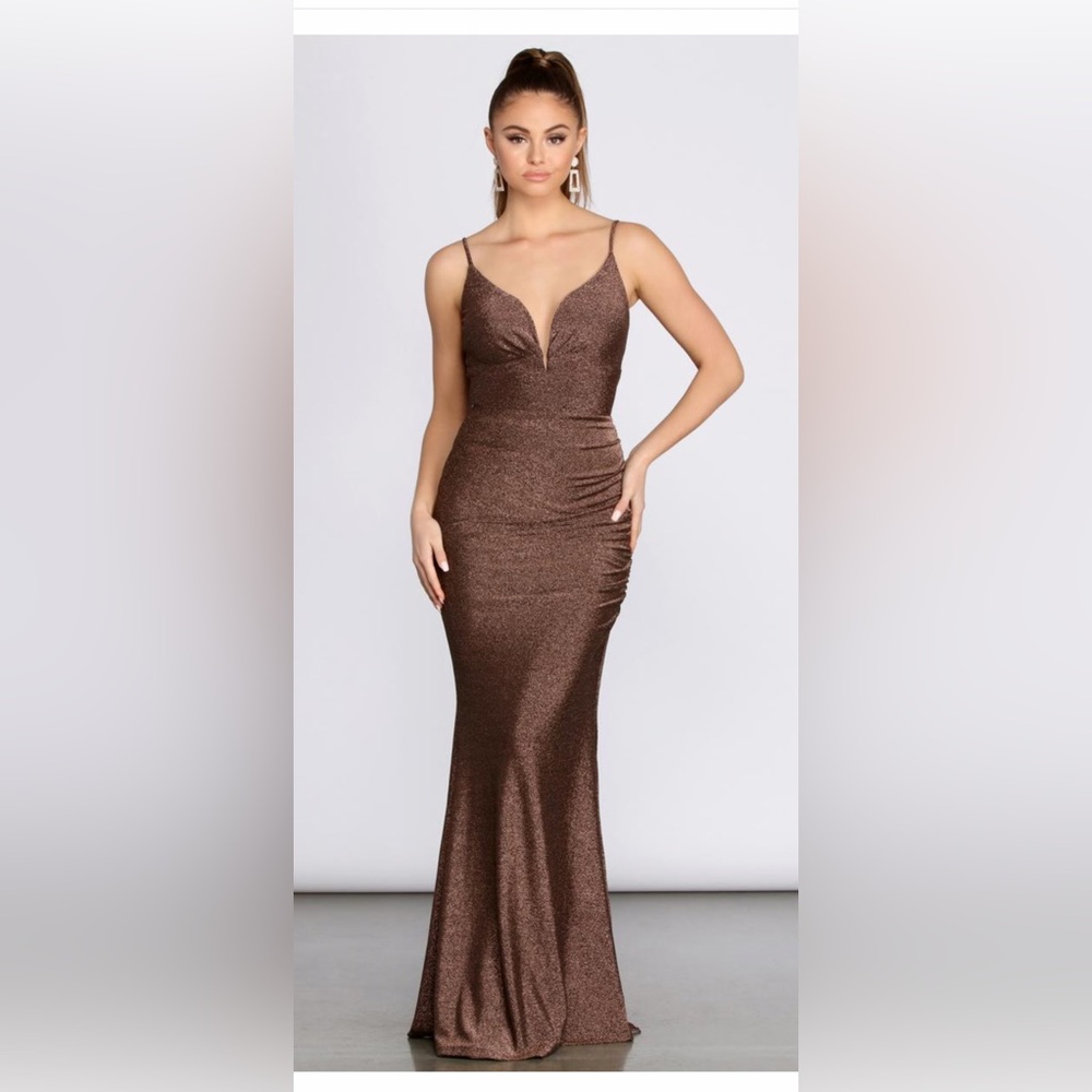 Windsor Strapless Brown Gown